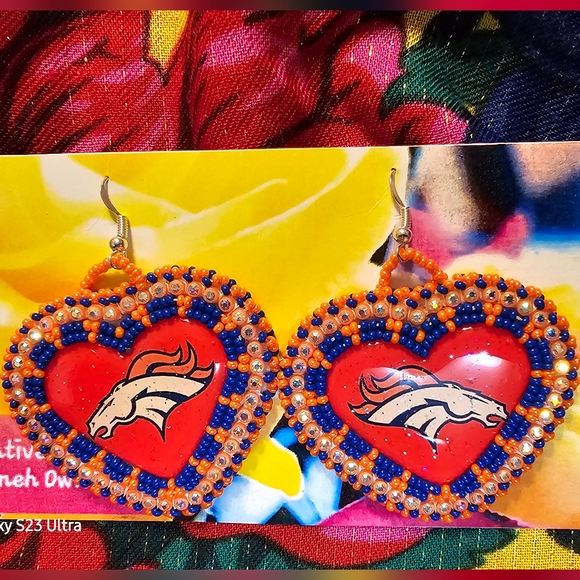 Jewelry - Native American Beaded Powwow Earrings. Team Earrings.